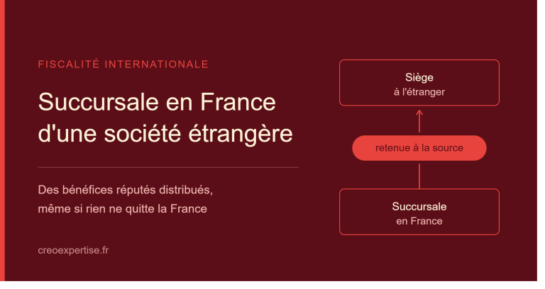 succursale en France d'une société étrangère, bénéfices réputés distribués et retenue à la source